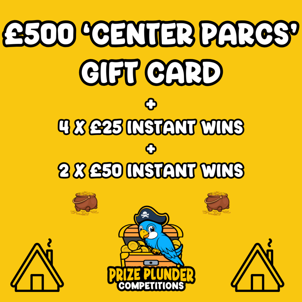£500 CENTER PARCS SPEND or £400 CASH ALTERNATIVE + INSTANT CASH WINS